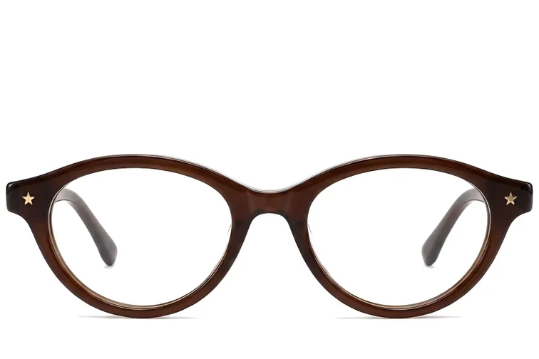 Occhiali in acetato marrone farfalla #BS522-0446