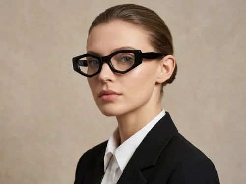 Lunettes géométriques en acétate noir #BS522-0454