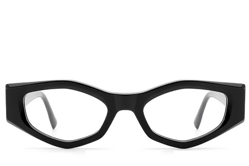 Lunettes géométriques en acétate noir #BS522-0454