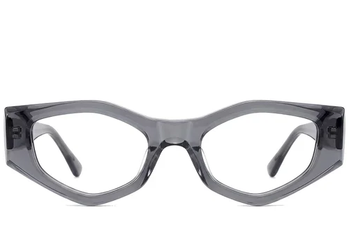 Lunettes en acétate gris géométrique #BS522-0456