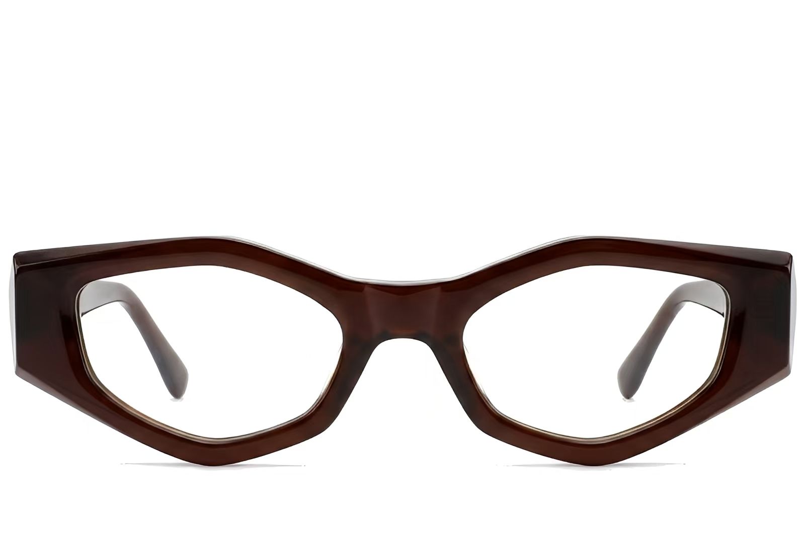 Geometric Brown Acetate Glasses #BS522-0457