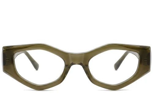 Verres en acétate vert géométriques #BS522-0458
