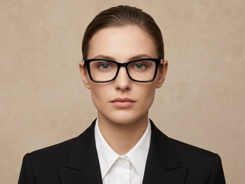 Occhiali in acetato nero con motivo a farfalla #BS522-0459