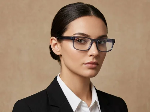 Lunettes rectangulaires en acétate bleu #BS522-0472
