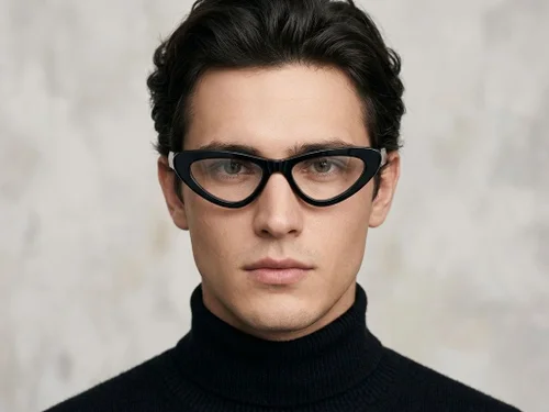 Lunettes papillon en acétate noir #BS522-0475