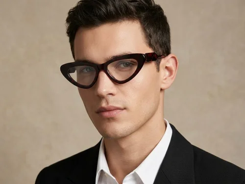 Lunettes papillon en acétate rouge #BS522-0477
