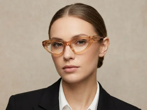 Lunettes papillon en acétate jaune #BS522-0479