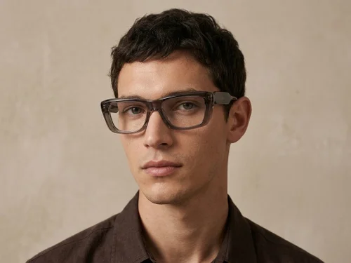 Lunettes rectangulaires en acétate gris #BS522-0483