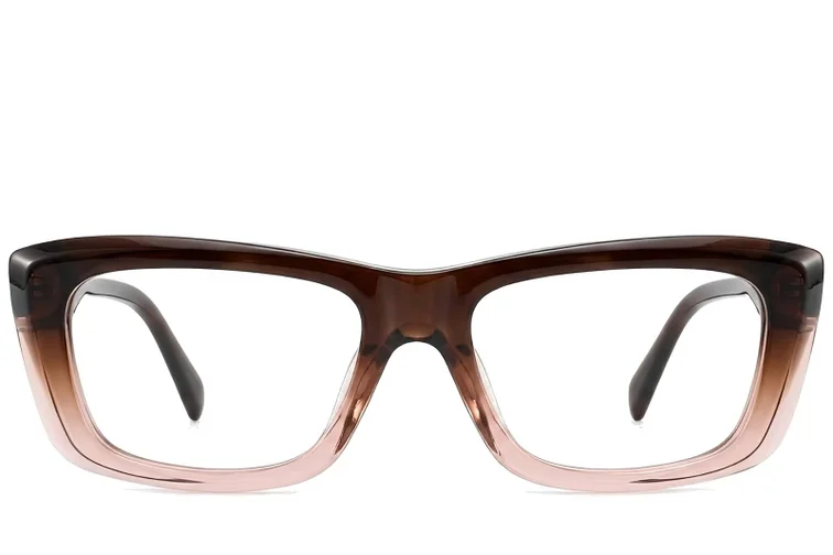 Bicchieri rettangolari in acetato marrone #BS522-0484