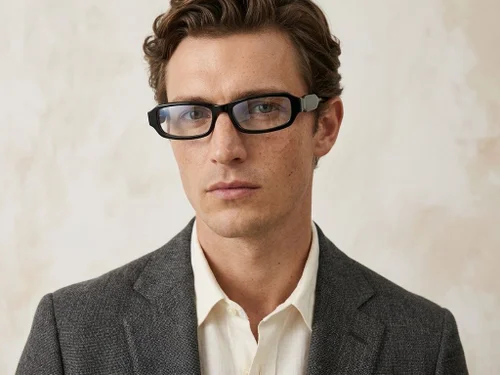 Lunettes rectangulaires en acétate noir #BS522-0485