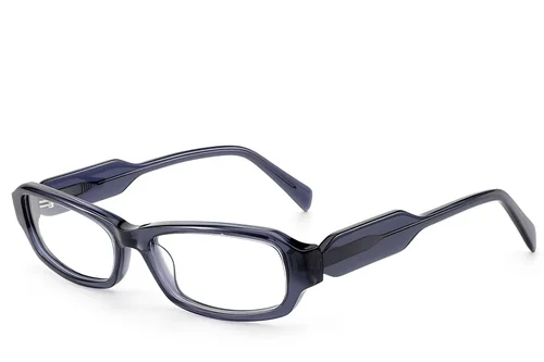 Lunettes rectangulaires en acétate bleu #BS522-0486