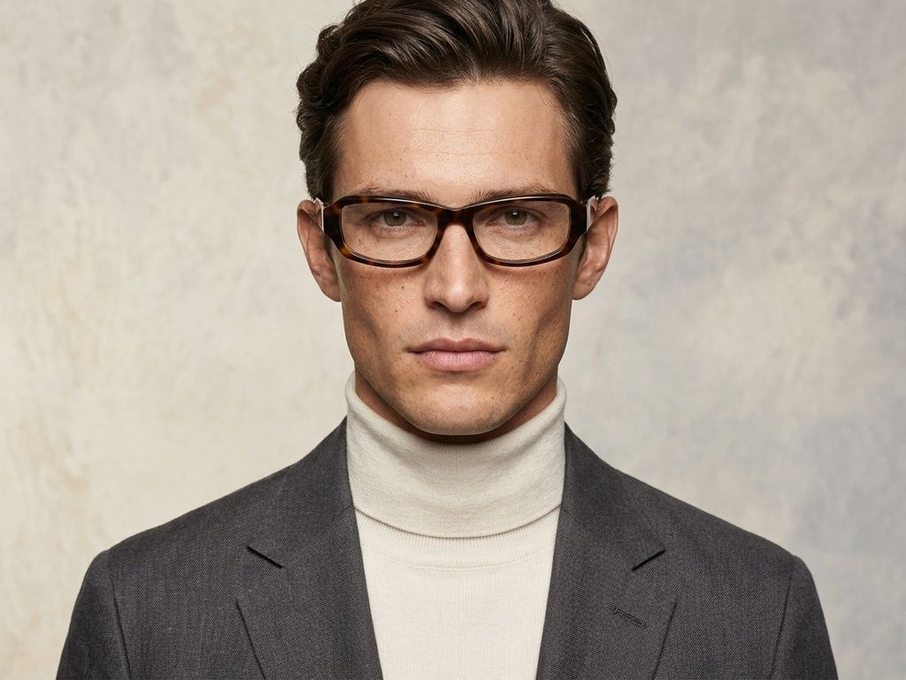 Rectangular Tortoiseshell Acetate Glasses #BS522-0488