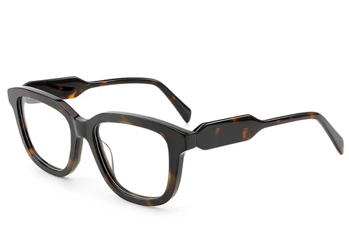 Lunettes rectangulaires en acétate écaille de tortue #BS522-0490