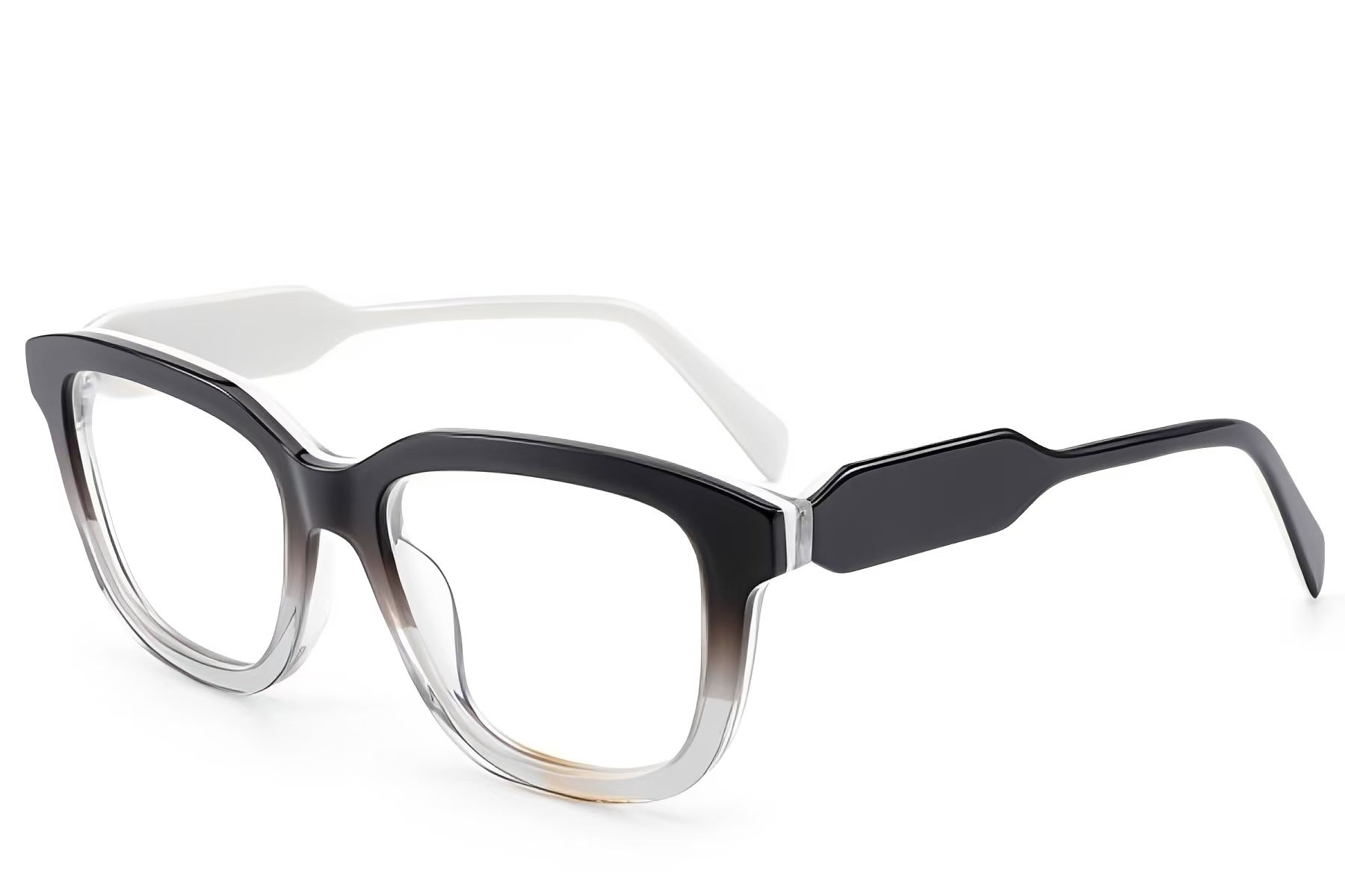 Lunettes rectangulaires en acétate noir #BS522-0492