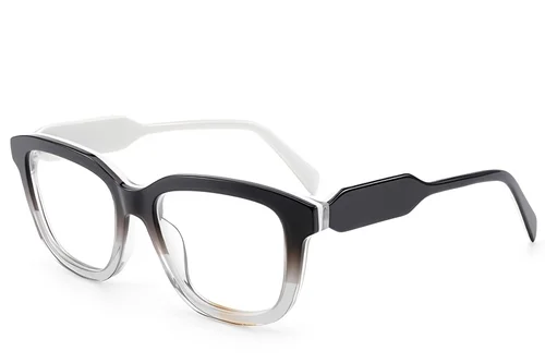 Lunettes rectangulaires en acétate noir #BS522-0492