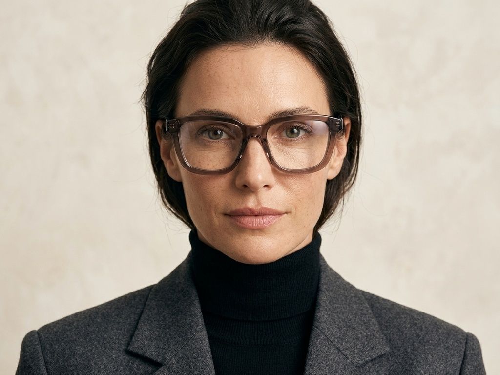 Rectangular Brown Acetate Glasses #BS522-0493