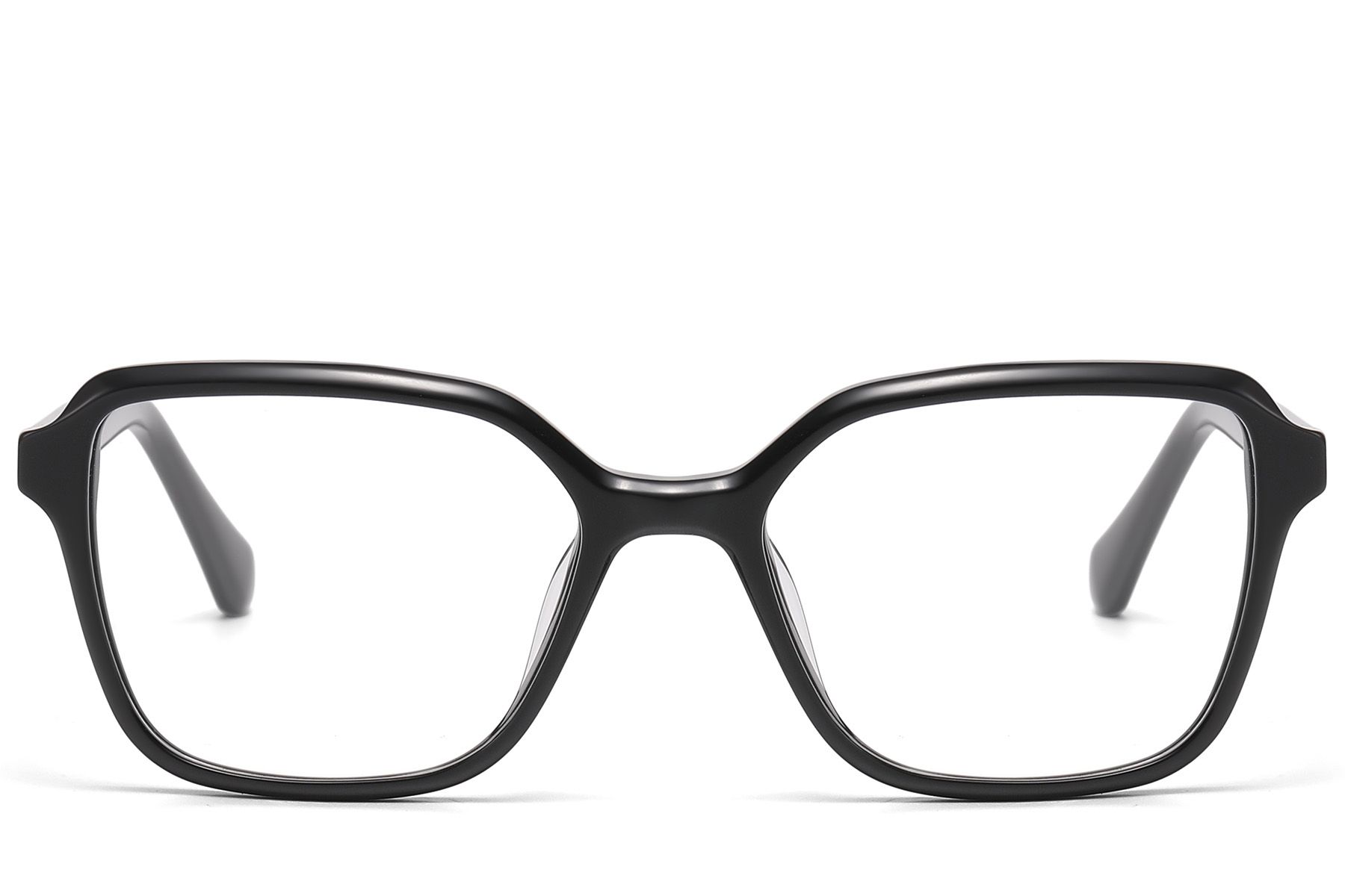 Rechteckige schwarze Acetatbrille #BS522-0518