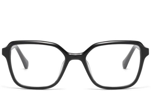 Lunettes rectangulaires en acétate noir #BS522-0518