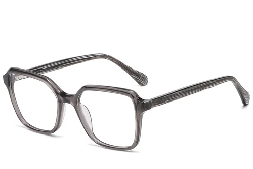Lunettes rectangulaires en acétate gris #BS522-0520