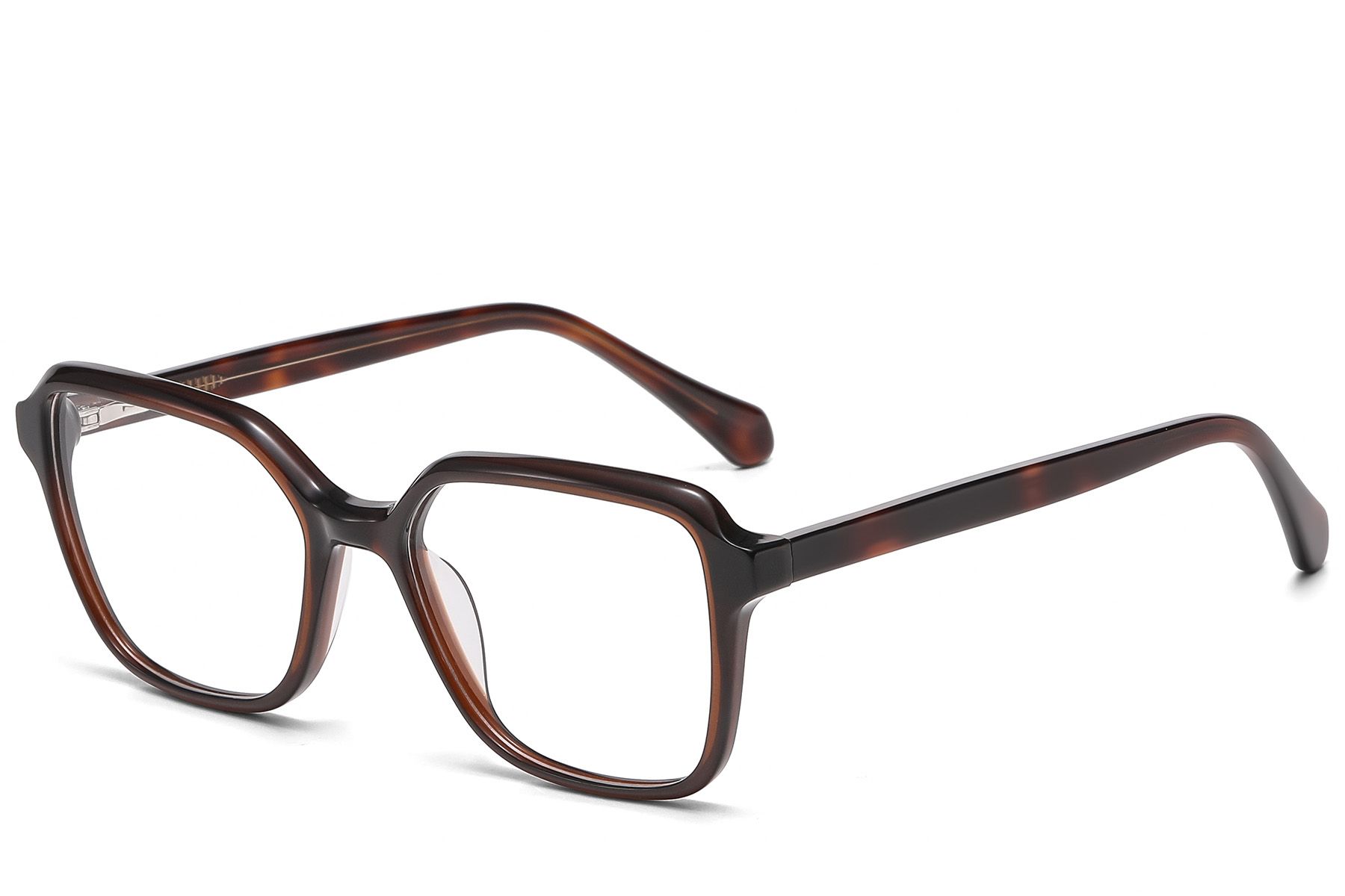 Rectangular Brown Acetate Glasses #BS522-0521