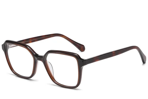 Lunettes rectangulaires en acétate brun #BS522-0521