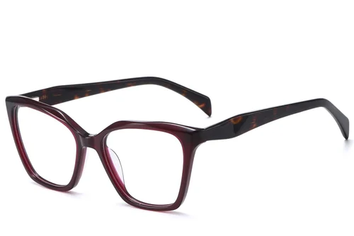Lunettes papillon en acétate rouge #BS522-0528