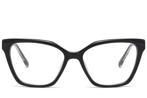 Lunettes papillon en acétate noir #BS522-0536