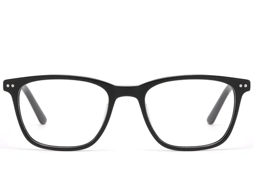 Lunettes rectangulaires en acétate noir #BS522-0542