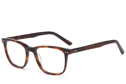 Lunettes rectangulaires en acétate écaille de tortue #BS522-0543