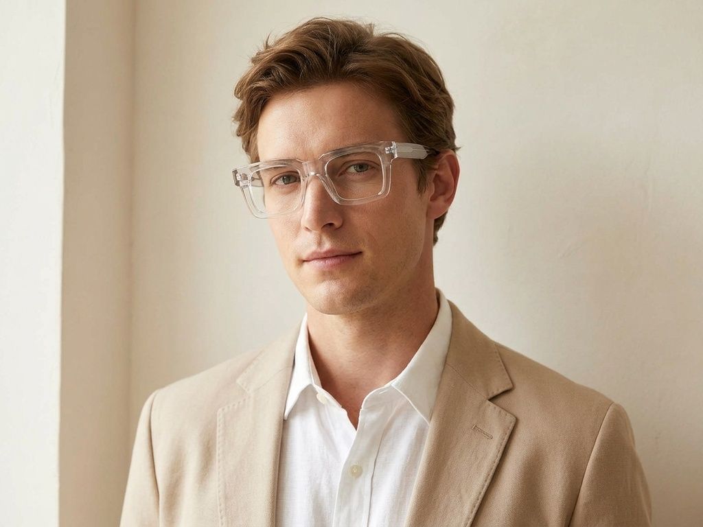 Rectangular Transparent Acetate Glasses #BS522-0573