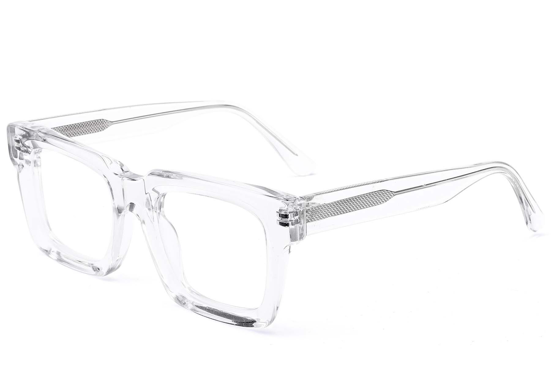 Rectangular Transparent Acetate Glasses #BS522-0573