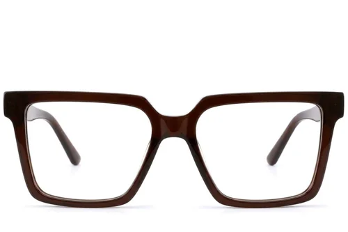 Lunettes rectangulaires en acétate brun #BS522-0598