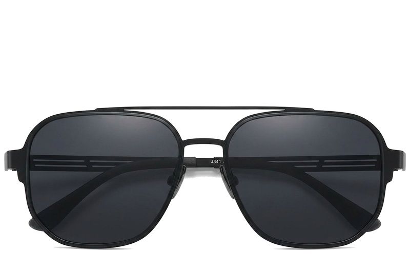 Occhiali da sole modello aviatore in metallo nero #BS8240-0349