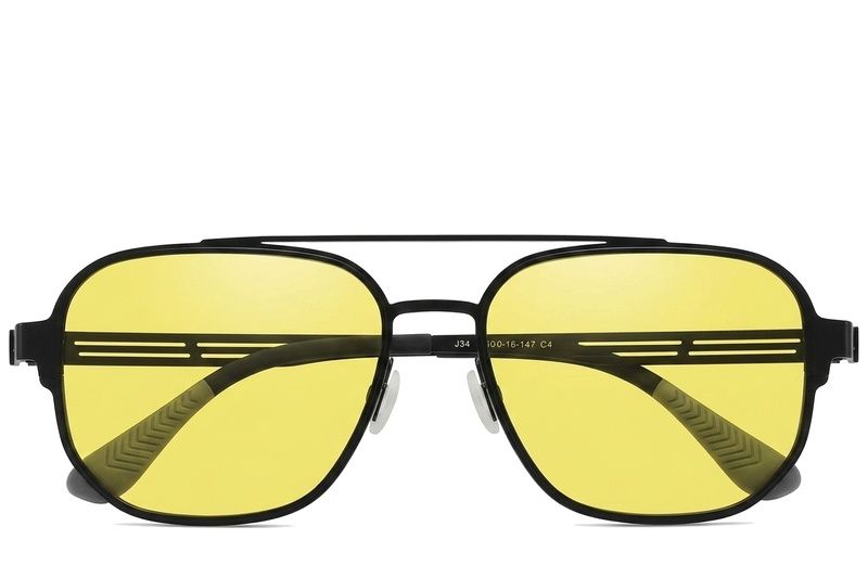 Occhiali da sole Aviator in metallo nero #BS8240-0352