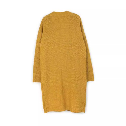 Cardigan da donna in maglia, maniche lunghe, aperto sul davanti, stile spolverino