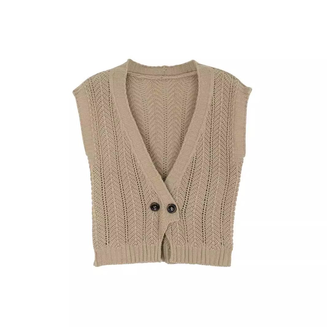 Women's V-Neck Knit Vest Cardigan for Spring Summer SSU-00013