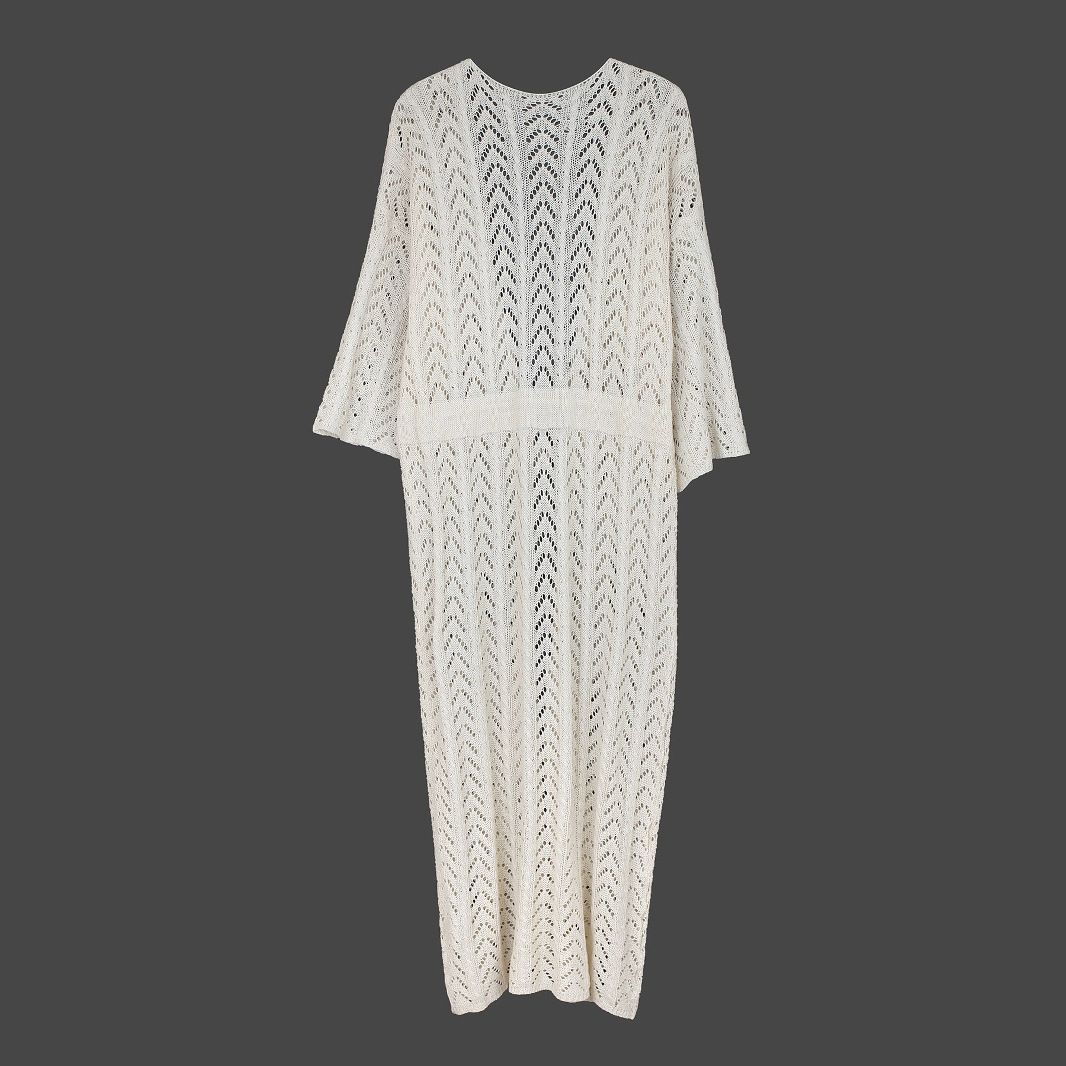 Longline Lace Cardigan Flowy Open Front Cover Up with Delicate Knit