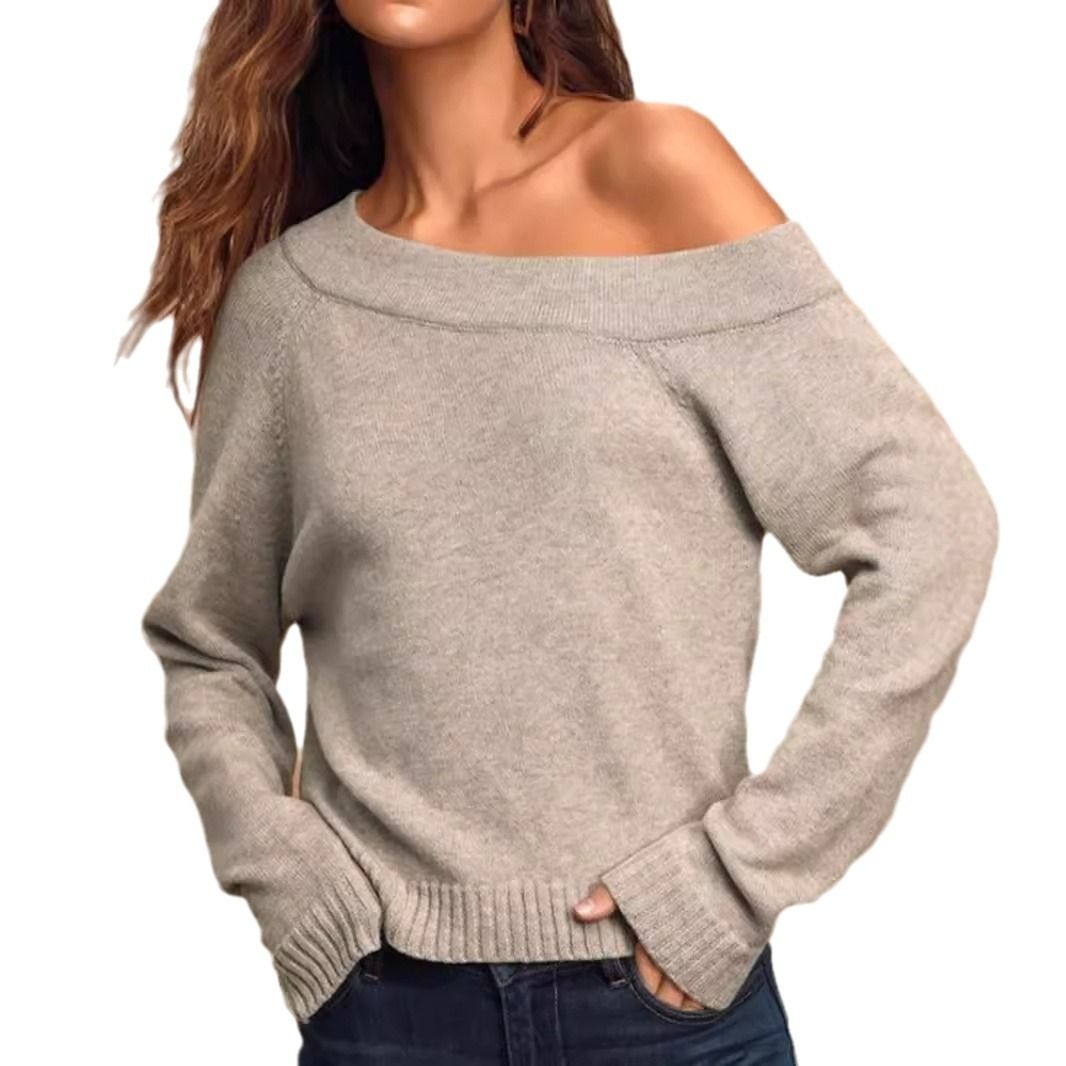 Women's Knit Pullover Long Sleeve Top - Lightweight Spring Summer SSU-00046
