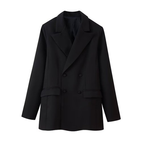 Blazer Women's Chic Lapel Waist Slim Fit Button Decor Jacket KUN-00001