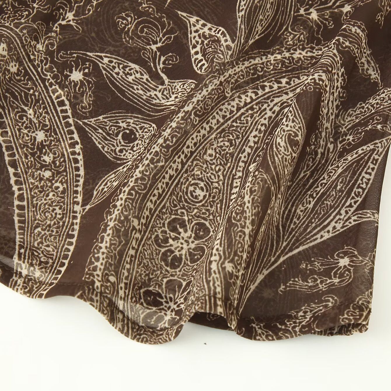 Jupe longue en mousseline imprimée de fleurs, polyvalente, KUN-00005