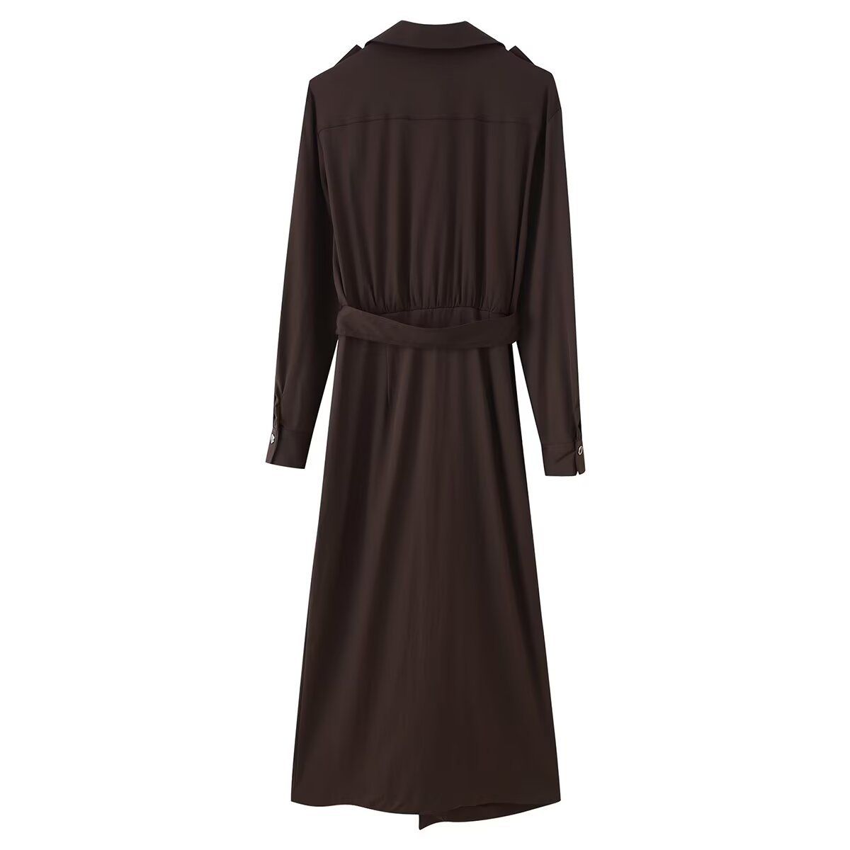 Midi Dress with Belt - European Style Women's Dress KUN-00103