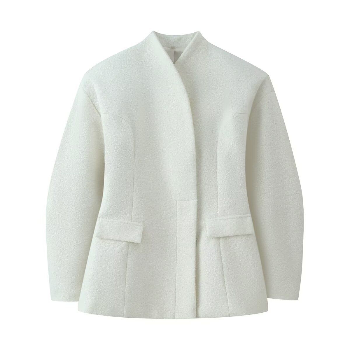 Wool Blend Women's Overcoat - Stylish Belted Winter Coat KUN-00040