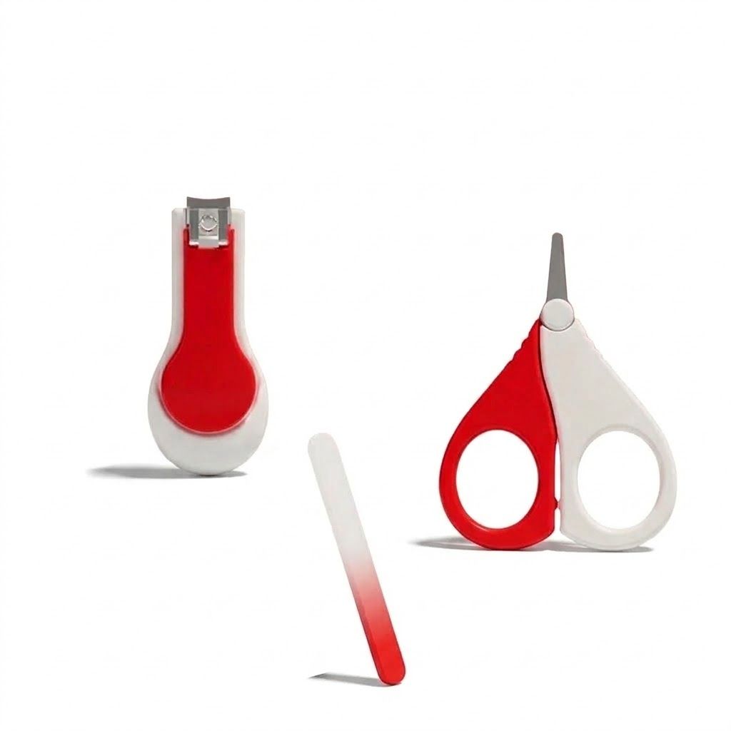 Kit per la cura delle unghie del bambino MISUTA in 3 pezzi, con tagliaunghie di sicurezza per neonati, forbici di sicurezza arrotondate e lima fine.