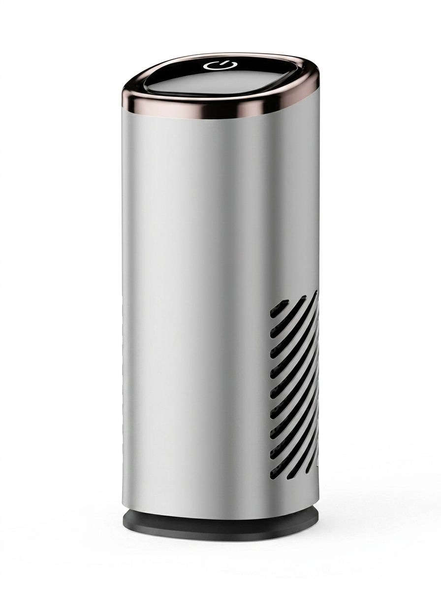 Premium Car Air Purifier with True HEPA Filter & Negative Ion Generator, Portable Auto Air Cleaner with Powerful Fan for Rapid Odor, Smoke, and Pollutant Removal, Fresh Air for Vehicles, White