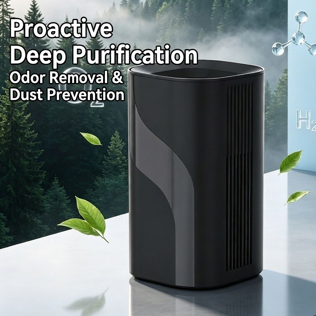 Compact HEPA Air Purifier with Multi-Stage Activated Carbon Filtration, 360° Air Circulation, Quiet Operation, Type-C Charging Odor & Dust Eliminator