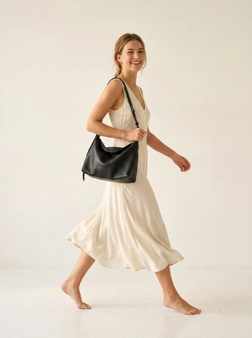 Minimalist Soft Leather Shoulder Bag