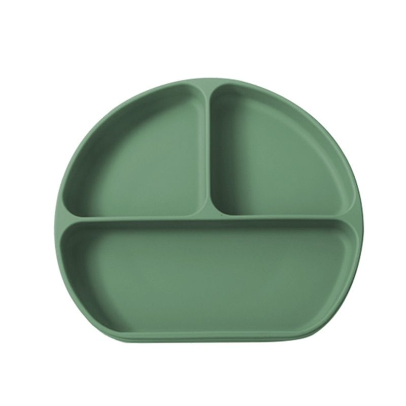 Baby Silicone Suction Plate with Dividers & Lid - Toddler Feeding