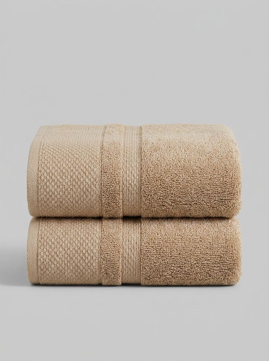 Premium Cotton Waffle & Terry Bath Towel 2-Piece Set - Soft & Absorbent