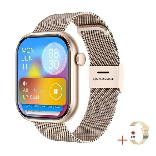 G26 Fashion Sports Smart Watch with HD Screen & Health Monitor - Stainless Steel + Silicone Watch Band Set