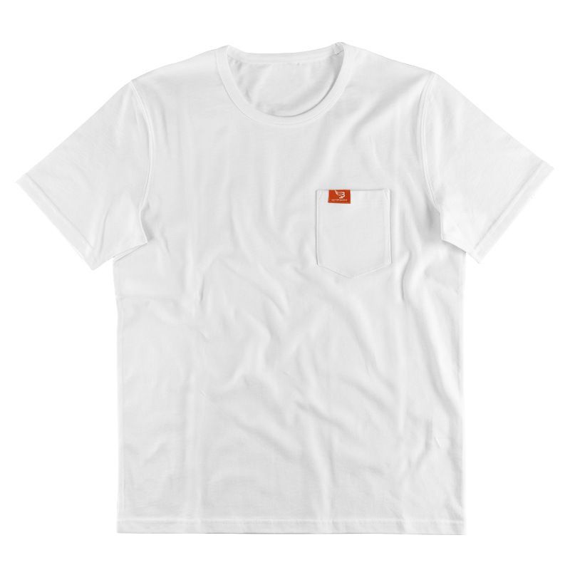 Men's Solid Color Plus Size T-Shirt with Pocket - Custom Print Available NDF-00001